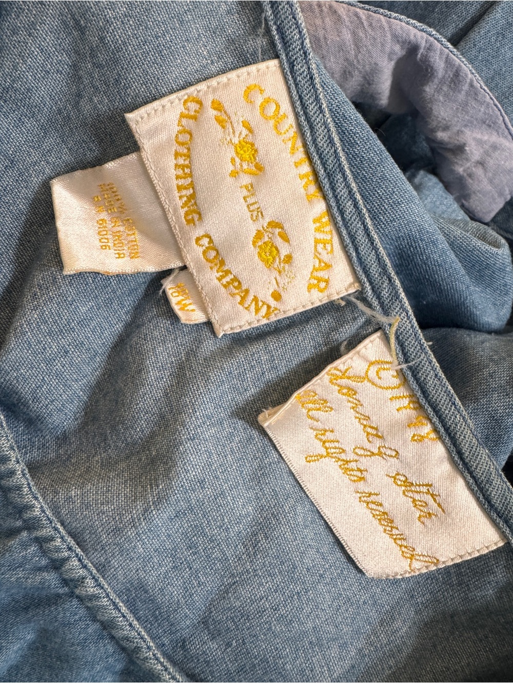 Country Wear Clothing Company 1988 18W Denim Sunflower Dress Vintage Blue Jean - Picture 6 of 6